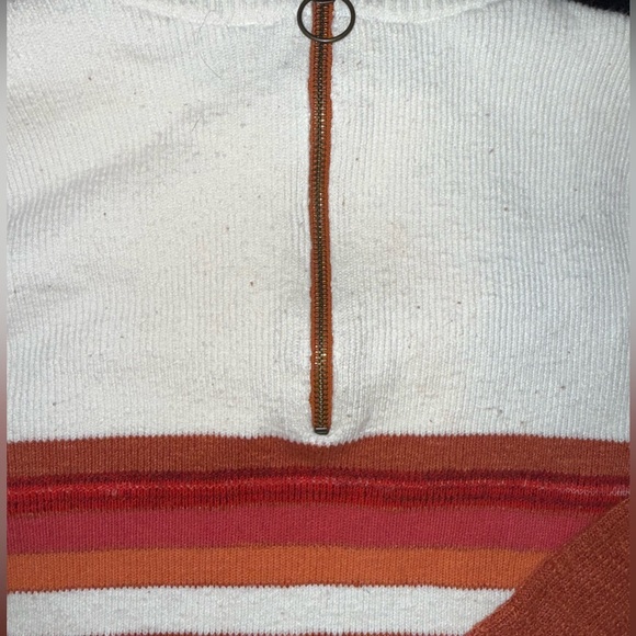 Free People Womens Colorblock Sweater Dress Orange Size medium Preloved - Picture 12 of 14